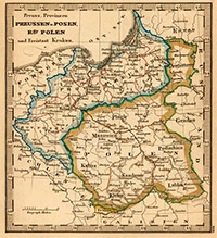 Карта Пруссии и Польши. 1853 г.